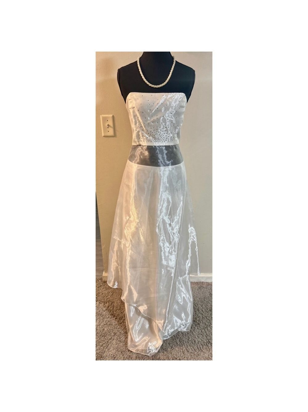 Gunne Sax by Jessica McClintock Lace Back 2 Piece White Embellished Wedding